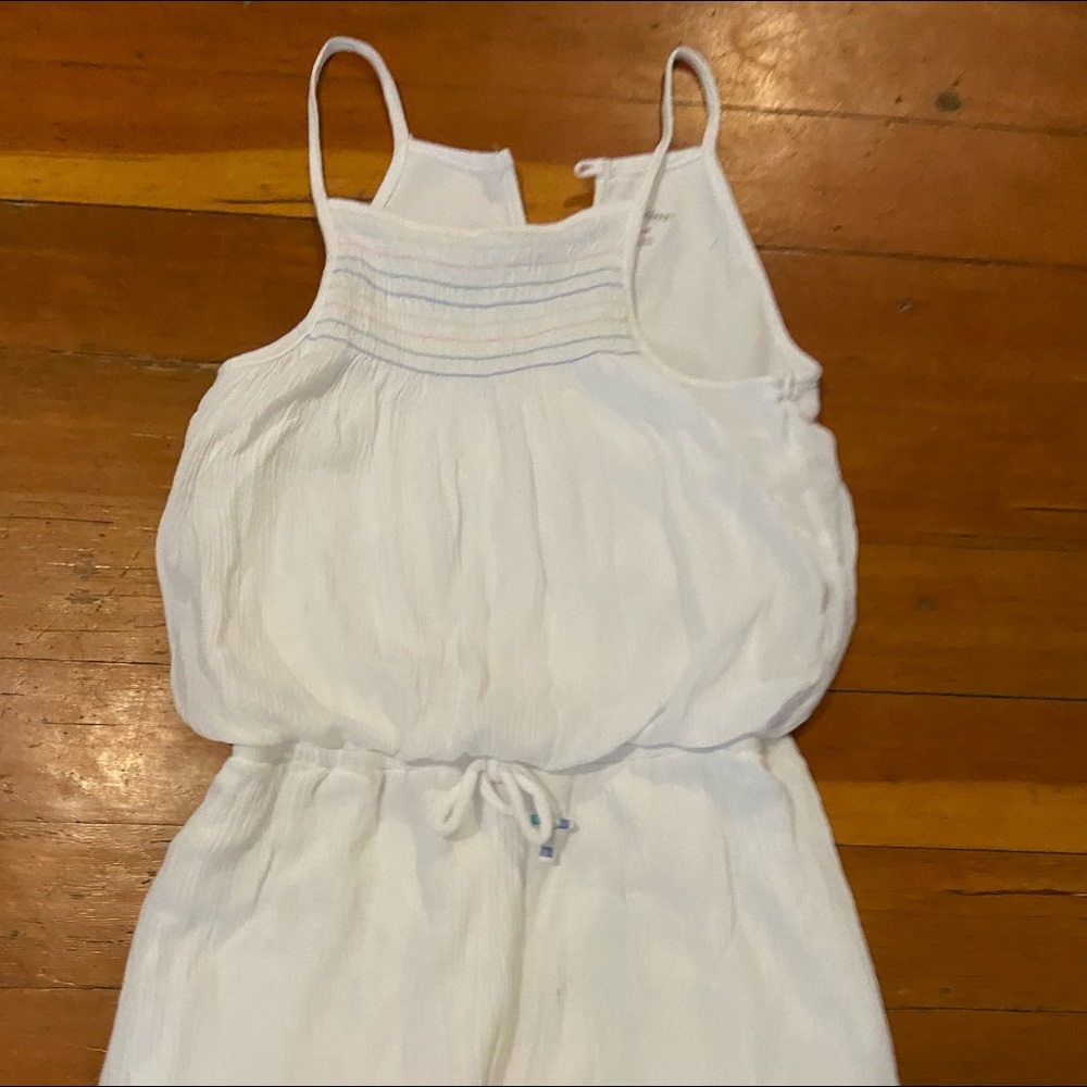 White flowy romper